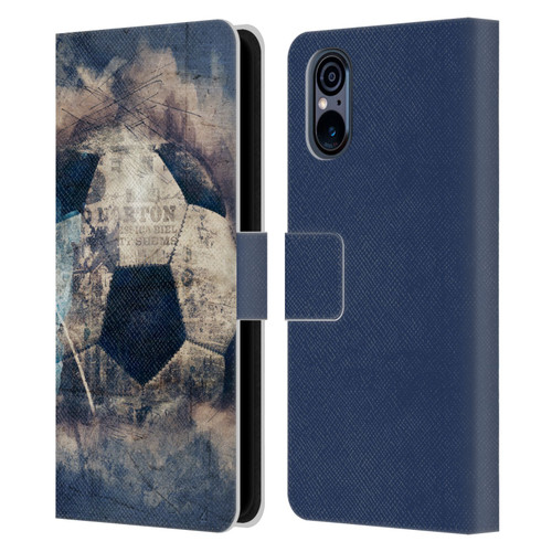 Simone Gatterwe Vintage And Steampunk Grunge Soccer Leather Book Wallet Case Cover For Sony Xperia 5 V 5G