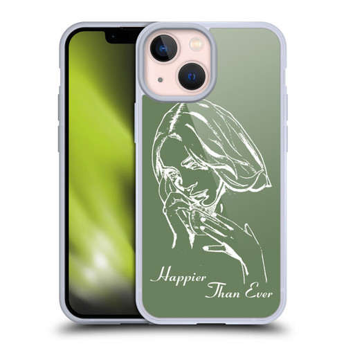 Billie Eilish Happier Than Ever Album Stencil Green Soft Gel Case for Apple iPhone 13 Mini & MagSafe