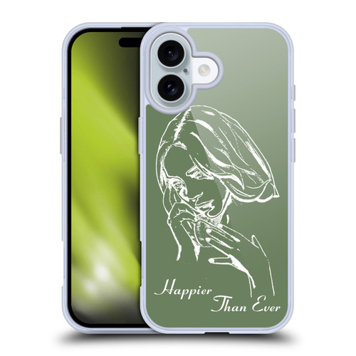Billie Eilish Happier Than Ever Album Stencil Green Soft Gel Case for Apple iPhone 16 & MagSafe