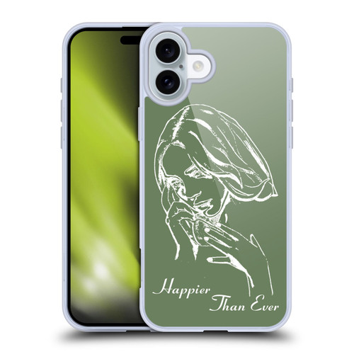Billie Eilish Happier Than Ever Album Stencil Green Soft Gel Case for Apple iPhone 16 Plus & MagSafe