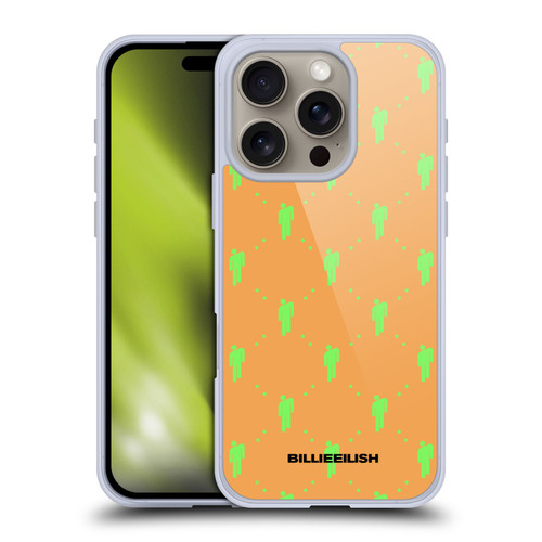 Billie Eilish Key Art Blohsh Pattern Soft Gel Case for Apple iPhone 16 Pro