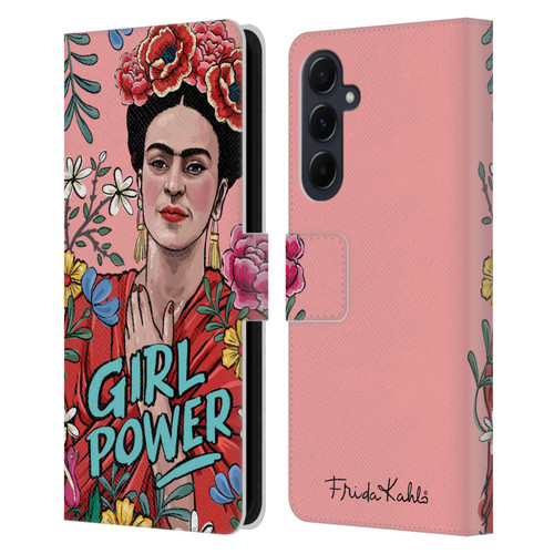 Frida Kahlo Art & Quotes Girl Power Leather Book Wallet Case Cover For Samsung Galaxy A55 5G