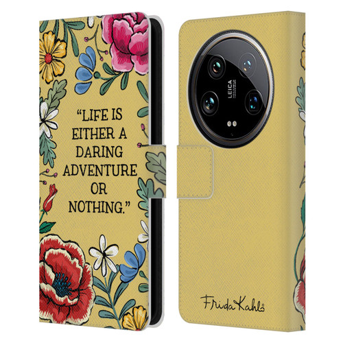 Frida Kahlo Art & Quotes Daring Adventure Leather Book Wallet Case Cover For Xiaomi 14 Ultra