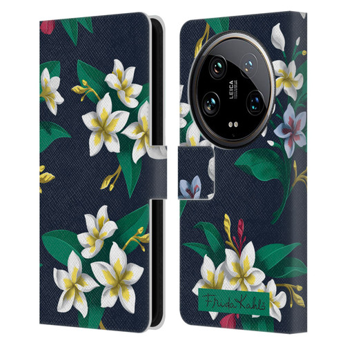 Frida Kahlo Flowers Plumeria Leather Book Wallet Case Cover For Xiaomi 14 Ultra