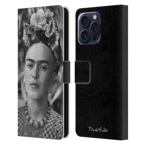 Frida Kahlo Portraits And Quotes Floral Headdress Leather Book Wallet Case Cover For Apple iPhone 16 Pro Max