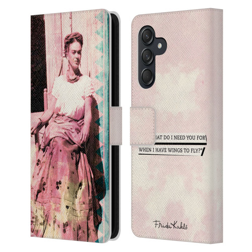 Frida Kahlo Portraits And Quotes Strange Leather Book Wallet Case Cover For Samsung Galaxy M55 5G