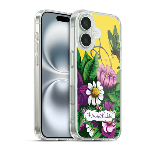Frida Kahlo Purple Florals Butterfly Soft Gel Case for Apple iPhone 16 & MagSafe
