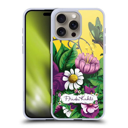 Frida Kahlo Purple Florals Butterfly Soft Gel Case for Apple iPhone 16 Pro Max
