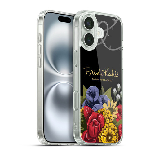 Frida Kahlo Red Florals Efflorescence Soft Gel Case for Apple iPhone 16 Plus & MagSafe