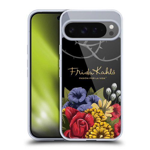 Frida Kahlo Red Florals Efflorescence Soft Gel Case for Google Pixel 9 Pro XL