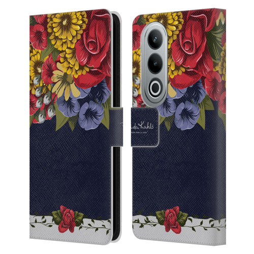 Frida Kahlo Red Florals Blooms Leather Book Wallet Case Cover For OPPO OnePlus Ace 3V 5G