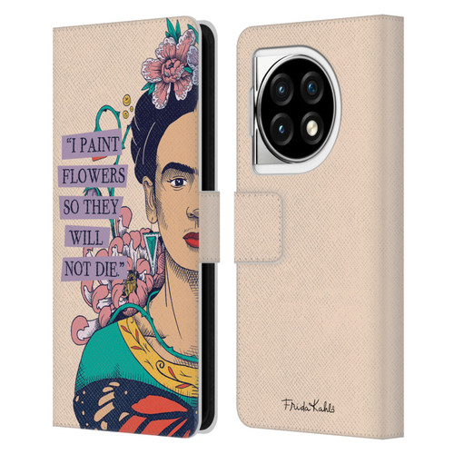 Frida Kahlo Sketch I Paint Flowers Leather Book Wallet Case Cover For OPPO OnePlus Ace 3 5G