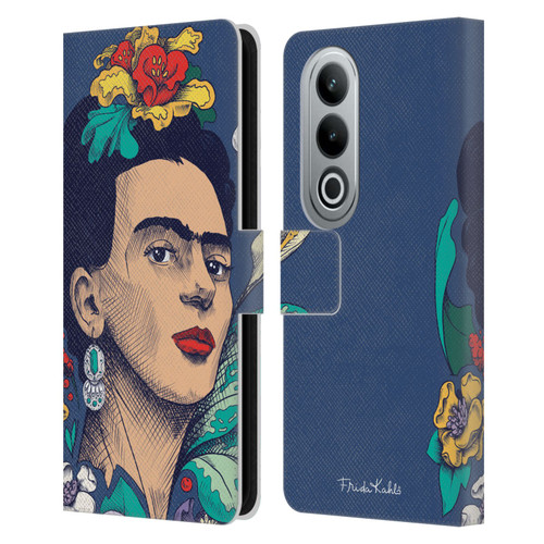 Frida Kahlo Sketch Flowers Leather Book Wallet Case Cover For OPPO OnePlus Ace 3V 5G