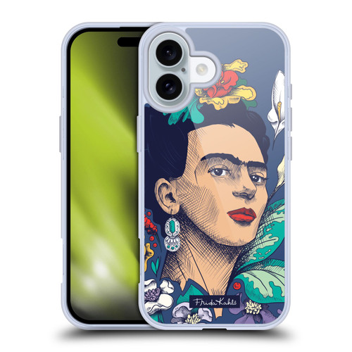 Frida Kahlo Sketch Flowers Soft Gel Case for Apple iPhone 16