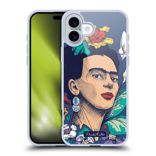 Frida Kahlo Sketch Flowers Soft Gel Case for Apple iPhone 16 Plus