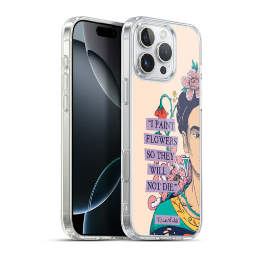 Frida Kahlo Sketch I Paint Flowers Soft Gel Case for Apple iPhone 16 Pro Max & MagSafe