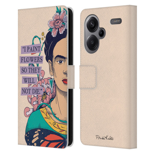 Frida Kahlo Sketch I Paint Flowers Leather Book Wallet Case Cover For Xiaomi Redmi Note 13 Pro Plus 5G