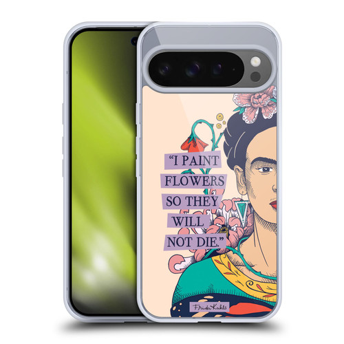 Frida Kahlo Sketch I Paint Flowers Soft Gel Case for Google Pixel 9 Pro XL