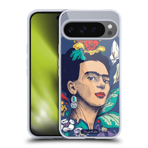 Frida Kahlo Sketch Flowers Soft Gel Case for Google Pixel 9 Pro XL