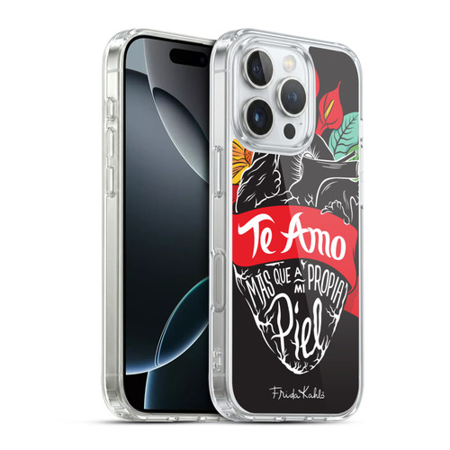 Frida Kahlo Typography Heart Soft Gel Case for Apple iPhone 16 Pro & MagSafe