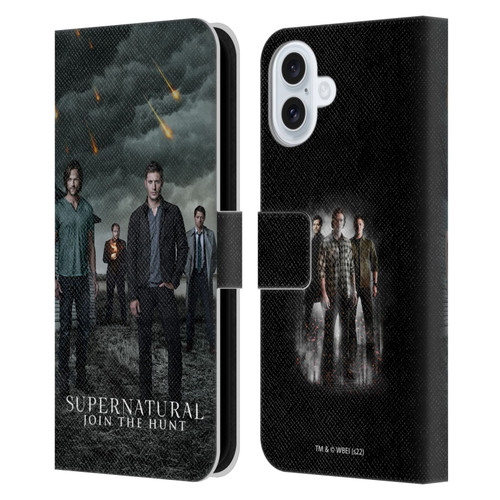 Supernatural Key Art Season 12 Group Leather Book Wallet Case Cover For Apple iPhone 16 Plus