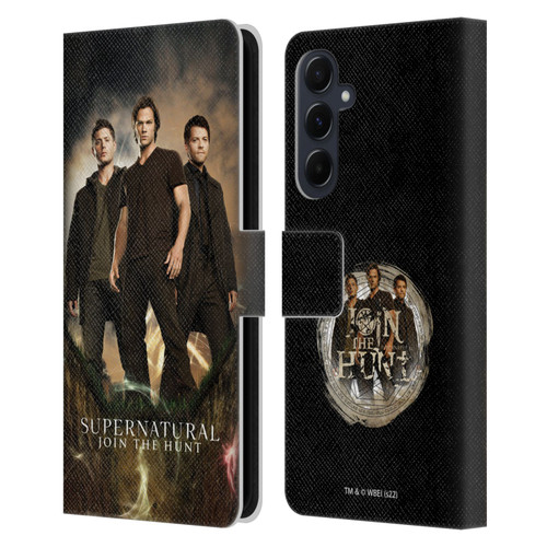 Supernatural Key Art Sam, Dean & Castiel 2 Leather Book Wallet Case Cover For Samsung Galaxy A55 5G
