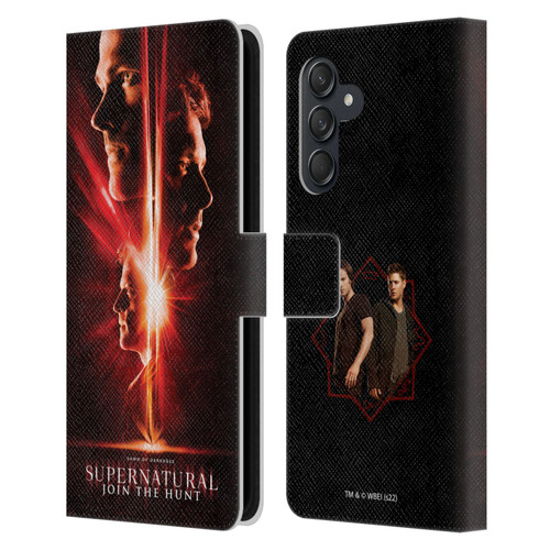 Supernatural Key Art Sam, Dean & Castiel Leather Book Wallet Case Cover For Samsung Galaxy M55 5G