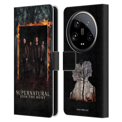 Supernatural Key Art Sam, Dean, Castiel & Crowley Leather Book Wallet Case Cover For Xiaomi 14 Ultra