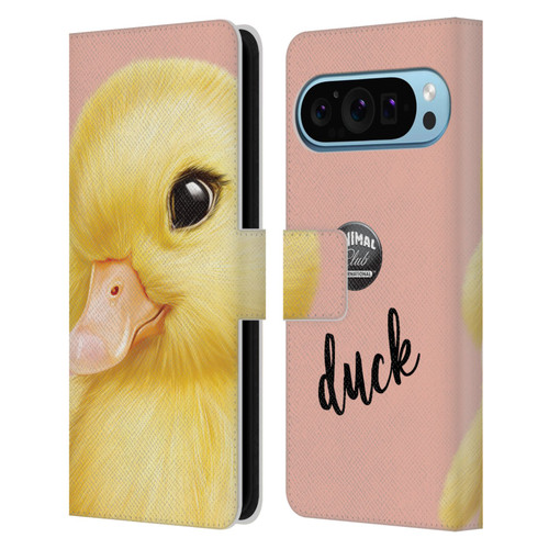 Animal Club International Faces Duck Leather Book Wallet Case Cover For Google Pixel 9 / Pixel 9 Pro