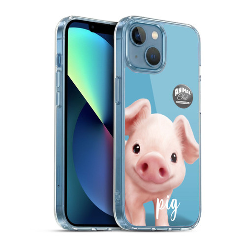 Animal Club International Faces Pig Soft Gel Case for Apple iPhone 13 Mini & MagSafe