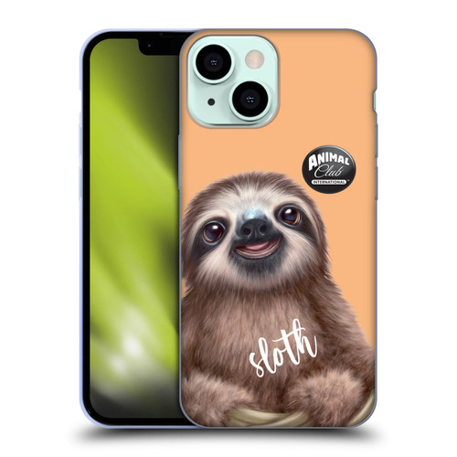 Animal Club International Faces Sloth Soft Gel Case for Apple iPhone 13 Mini