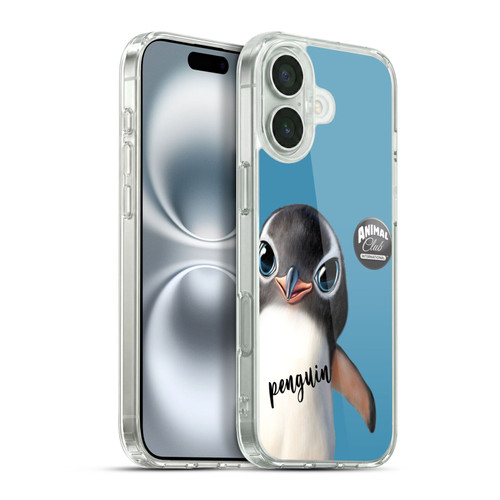 Animal Club International Faces Penguin Soft Gel Case for Apple iPhone 16 Plus & MagSafe