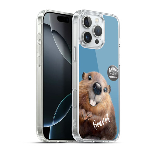 Animal Club International Faces Beaver Soft Gel Case for Apple iPhone 16 Pro Max & MagSafe