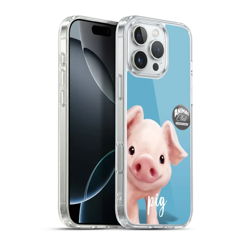 Animal Club International Faces Pig Soft Gel Case for Apple iPhone 16 Pro Max & MagSafe