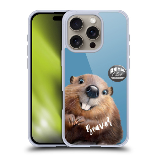 Animal Club International Faces Beaver Soft Gel Case for Apple iPhone 16 Pro & MagSafe