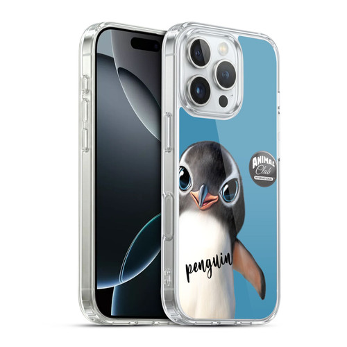 Animal Club International Faces Penguin Soft Gel Case for Apple iPhone 16 Pro & MagSafe