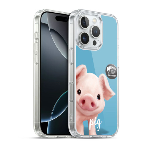 Animal Club International Faces Pig Soft Gel Case for Apple iPhone 16 Pro & MagSafe