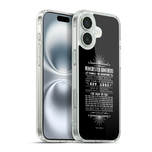 Supernatural Vectors Winchester Brothers Soft Gel Case for Apple iPhone 16 Plus