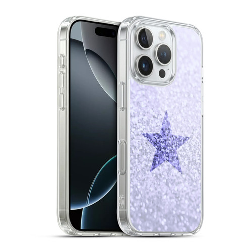 Monika Strigel Glitter Star Pastel Lilac Soft Gel Case for Apple iPhone 16 Pro & MagSafe