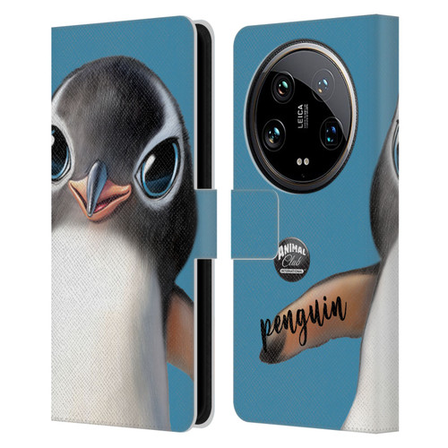 Animal Club International Faces Penguin Leather Book Wallet Case Cover For Xiaomi 14 Ultra