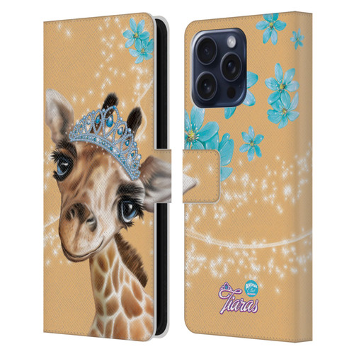 Animal Club International Royal Faces Giraffe Leather Book Wallet Case Cover For Apple iPhone 16 Pro Max