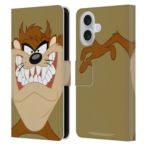 Looney Tunes Characters Tasmanian Devil Leather Book Wallet Case Cover For Apple iPhone 16