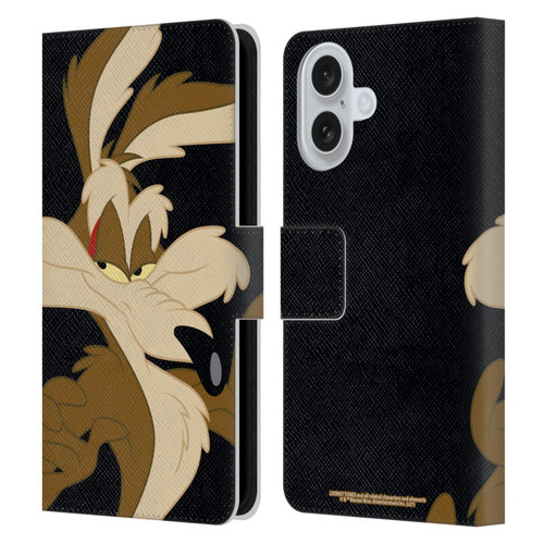 Looney Tunes Characters Wile E. Coyote Leather Book Wallet Case Cover For Apple iPhone 16