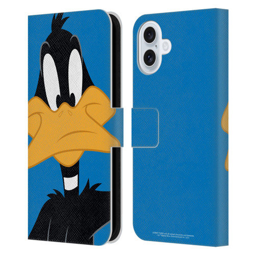 Looney Tunes Characters Daffy Duck Leather Book Wallet Case Cover For Apple iPhone 16 Plus