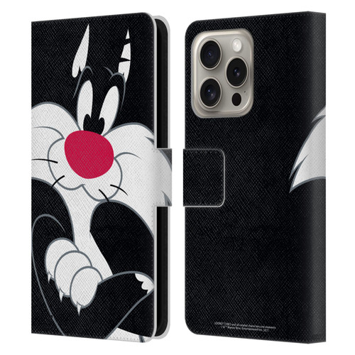 Looney Tunes Characters Sylvester The Cat Leather Book Wallet Case Cover For Apple iPhone 16 Pro