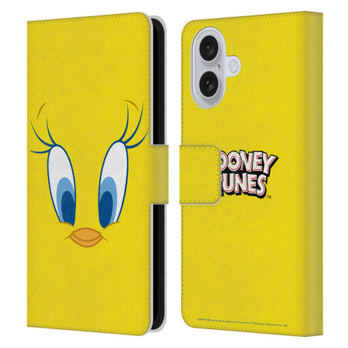 Looney Tunes Full Face Tweety Leather Book Wallet Case Cover For Apple iPhone 16