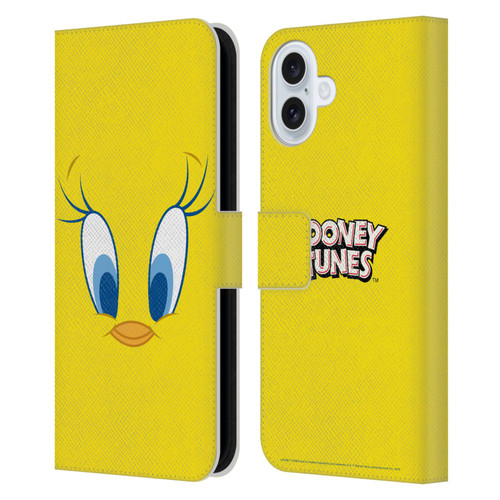 Looney Tunes Full Face Tweety Leather Book Wallet Case Cover For Apple iPhone 16 Plus