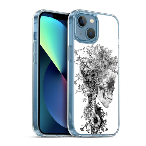 Riza Peker Skulls 6 Black And White Soft Gel Case for Apple iPhone 13 Mini & MagSafe