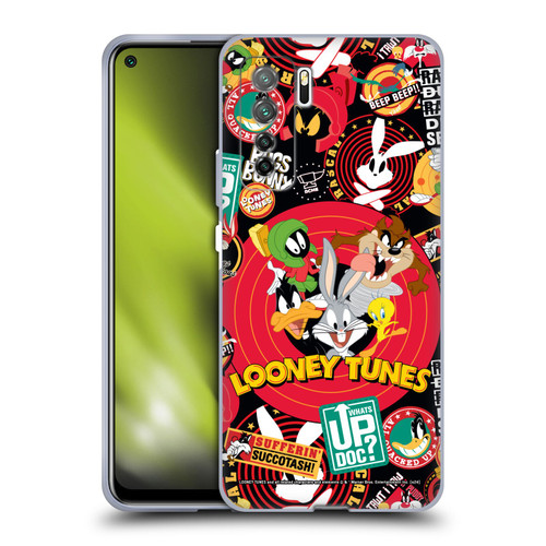 Looney Tunes Graphics and Characters Sticker Collage Soft Gel Case for Huawei Nova 7 SE/P40 Lite 5G