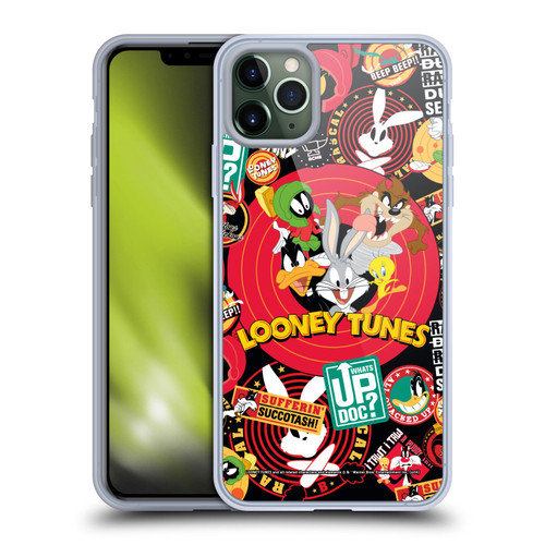 Looney Tunes Graphics and Characters Sticker Collage Soft Gel Case for Apple iPhone 11 Pro Max & MagSafe